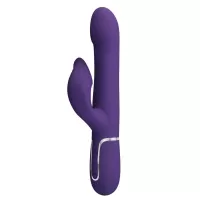 Фиолетовый вибратор-кролик Falin с вращением бусин - 22,7 см фиолетовый 