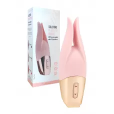 Нежно-розовый мини-вибратор с раздвоенным кончиком - 12,3 см нежно-розовый Нежно-розовый мини-вибратор с раздвоенным кончиком - 12,3 см нежно-розовый