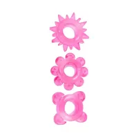 Комплект из 3 розовых эрекционных колец розовый 