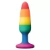 Разноцветная анальная втулка RAINBOW ANAL PLUG SMALL - 11 см разноцветный 