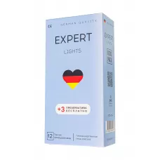 Ультратонкие презервативы EXPERT Lights - 12 шт.(+3 в подарок  