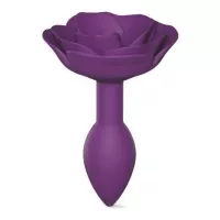 Фиолетовая анальная пробка с ограничителем-розой Open Rose Size S Butt Plug фиолетовый 