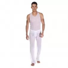 Белый полупрозрачный комплект: майка и брюки белый L-XL