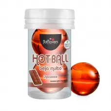 Лубрикант на масляной основе Hot Ball Beija Muito с ароматом шоколада (2 шарика по 3 гр  