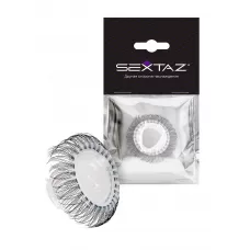 Эластичное эрекционное кольцо с длинными черными «ресничками белый с черным  Эластичное эрекционное кольцо с длинными черными «ресничками белый с черным