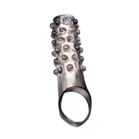 Дымчатая насадка на пенис с выпуклостями - 11 см дымчатый 