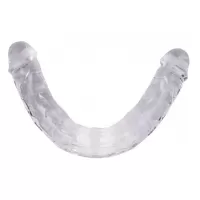 Прозрачный двусторонний фаллоимитатор Eternity - 29,5 см прозрачный 