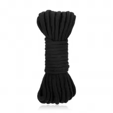 Черная хлопковая веревка для связывания Bondage Rope - 10 м черный 