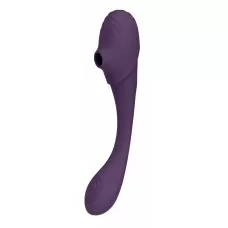 Фиолетовый двусторонний гибкий импульсно-волновой вибромассажер Mirai - 23,4 см фиолетовый 