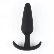 Черная силиконовая анальная пробка Soft-touch - 12,5 см черный 