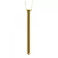 Золотистый вибромассажер-кулон Necklace Vibe золотистый 