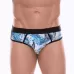 Мужские трусы-джоки с принтом в виде волн и китов голубой L
