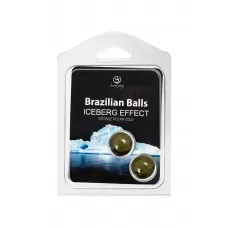 Набор из 2 шариков с массажным маслом Brazilian Balls с ледяным эффектом  