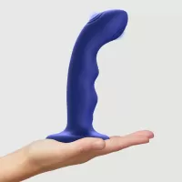 Синяя насадка-стимулятор Strap-On-Me Tapping Dildo Wave синий 
