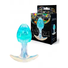 Голубоватая анальная пробка - 8,2 см голубой 