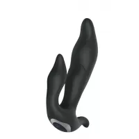 Черный вибратор N 35 RECHARGEABLE DUO VIBRATOR - 17,5 см черный 