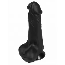 Черный гелевый фаллоимитатор на присоске №26 - 19,5 см черный 