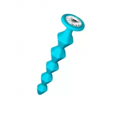 Бирюзовая анальная цепочка с кристаллом Buddy - 17,7 см бирюзовый 