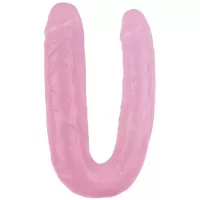 Розовый двусторонний фаллоимитатор 17.7 Inch Dildo - 22,5 см розовый 