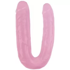 Розовый двусторонний фаллоимитатор 17.7 Inch Dildo - 22,5 см розовый 