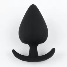 Черная силиконовая анальная пробка Soft-touch - 5,3 см черный 