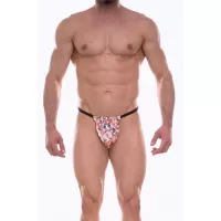 Белые мужские трусы-стринги с морским принтом белый XL