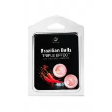 Набор из 2 шариков с массажным маслом Brazilian Balls с тройным эффектом  