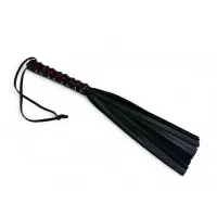 Плеть из натуральной кожи Rich Arsenal - 44 см черный с красным 