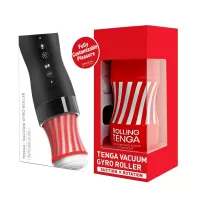 Набор Tenga Vacuum Gyro Roller 3s: мастурбатор и устройство для вращения и создания вакуума черный с красным 