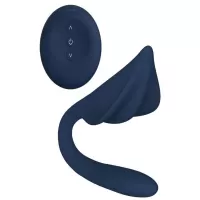 Синий вибромассажер для пар Lotis - 20,2 см синий 