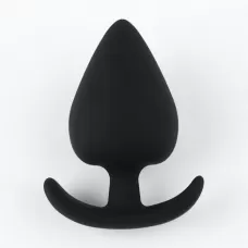 Черная силиконовая анальная пробка Soft-touch - 6,7 см черный 