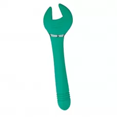 Зеленый двусторонний вибратор Key Control Massager Wand в форме гаечного ключа зеленый 