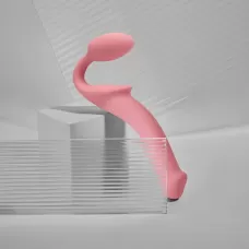 Розовый безремневой страпон Strap-on-me Semi-Realistic Bendable Strap-On size L розовый 