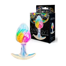 Яркая анальная пробка со спиралевидным рельефом - 9 см разноцветный 