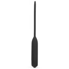 Черный уретральный виброплаг Silicone Vibrating Urethral Dilator - 21 см черный 