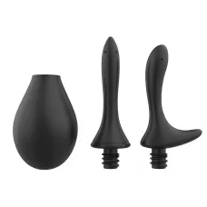 Черный анальный душ Nexus Anal Douche Set с 2 сменными насадками черный 