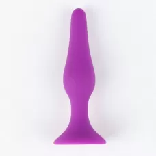 Фиолетовая коническая силиконовая анальная пробка Soft - 10,5 см фиолетовый 