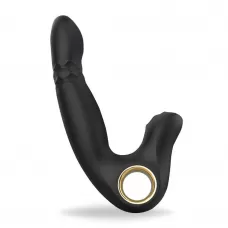 Черный вибромассажер Shake Ring - 16,8 см черный 