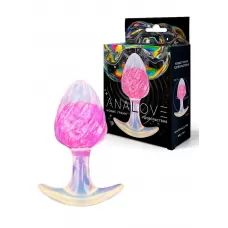 Розоватая анальная пробка со спиралевидным рельефом - 9 см розовый 