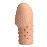 Телесная текстурированная насадка на пенис Becks - 8 см телесный 