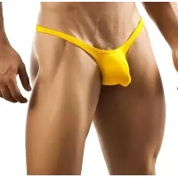 Желтые мужские трусы-стринги желтый M