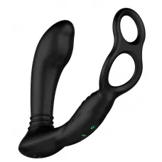 Черный вибромассажер простаты Nexus Simul8 Stroker Edition с кольцами для пениса и мошонки черный 