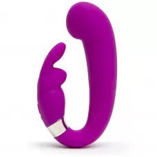 Лиловый вибратор Mini G-Spot Curve Vibe с клиторальным зайчиком лиловый 