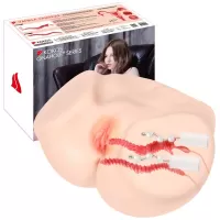 Телесный полуторс с двойным слоем материала и вибрацией Vanilla Onahole Real Vagina телесный 
