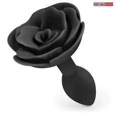 Черная гладкая анальная втулка-роза черный 