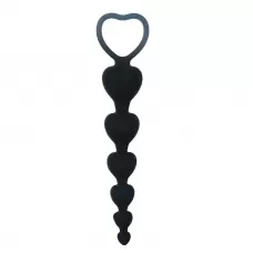 Черная анальная цепочка-елочка «Оки- Чпоки» - 18,5 см черный 