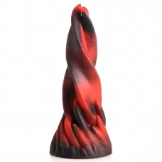 Красно-черный фантазийный фаллоимитатор Hell Kiss Twisted Tongues Silicone Dildo - 18,8 см красный с черным 