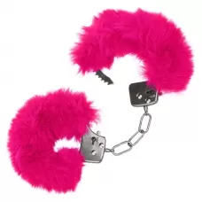 Металлические наручники с розовым мехом Ultra Fluffy Furry Cuffs розовый 