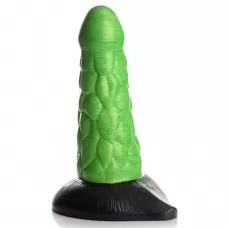 Зеленый фантазийный фаллоимитатор Reptile Thick Scaly Silicone Dildo - 19,1 см зеленый 