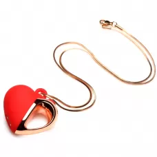 Красное ожерелье с подвеской-вибратором 10X Vibrating Silicone Heart Necklace красный 